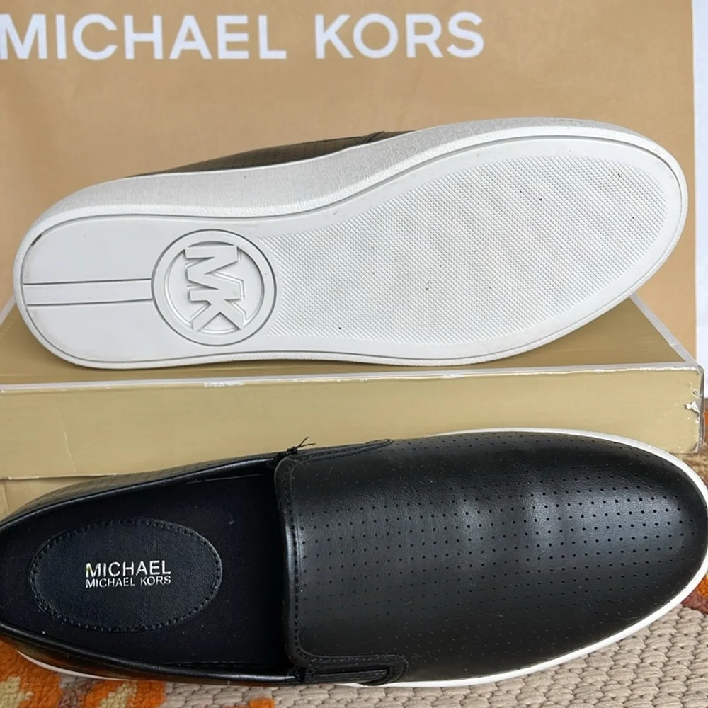 Michael Kors TEDDI SLIP ON NAPPA PU PERFORATED 4959TDFP4L NIB Platforms Sneakers